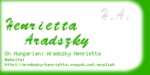 henrietta aradszky business card